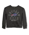 Junk Food Clothing Unisex Nfl Buffalo Bills Flocked Raglan Crew Fleece Sweatshirt - Little Kid, Big Kid In Black