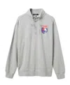 Junk Food Clothing Unisex Nfl Buffalo Bills Slant 1/4 Button Up Fleece In Gray
