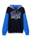 Junk Food Clothing Unisex Nfl Buffalo Bills Tri Color Block Hoodie In Midnight/liberty/heather Grey