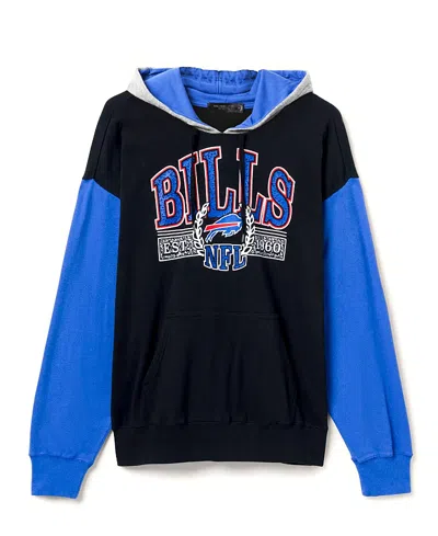Junk Food Clothing Unisex Nfl Buffalo Bills Tri Color Block Hoodie In Midnight/liberty/heather Grey