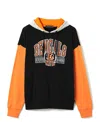Junk Food Clothing Unisex Nfl Cincinnati Bengals Tri Color Block Hoodie In Midnight/orange/heather Grey