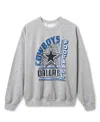 Junk Food Clothing Unisex Nfl Dallas Cowboys Backfield Crew Fleece In Gray