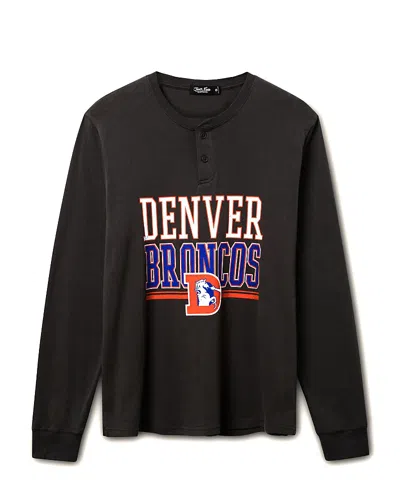 Junk Food Clothing Unisex Nfl Denver Broncos Long Sleeve Henley In Gray