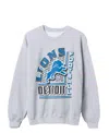 Junk Food Clothing Unisex Nfl Detroit Lions Backfield Crew Fleece Sweatshirt In Heather Grey
