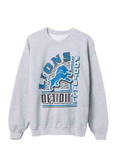 Junk Food Clothing Unisex Nfl Detroit Lions Backfield Crew Fleece Sweatshirt In Heather Grey