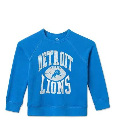 Junk Food Clothing Unisex Nfl Detroit Lions Hot Route Raglan Fleece - Little Kid, Big Kid In Blue