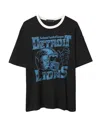 Junk Food Clothing Unisex Nfl Detroit Lions Oversized Ringer Tee In Black