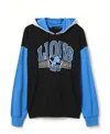 Junk Food Clothing Unisex Nfl Detroit Lions Tri Color Block Hoodie In Midnight/lions Blue/heather Grey