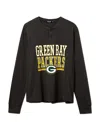 Junk Food Clothing Unisex Nfl Green Bay Packers Long Sleeve Henley In Gray