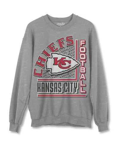 Junk Food Clothing Unisex Nfl Kansas City Chiefs Backfield Crew Fleece Sweatshirt In Heather Grey