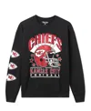 Junk Food Clothing Unisex Nfl Kansas City Chiefs Glitter Helmet Flea Market Crew Fleece In Black