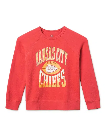 Junk Food Clothing Unisex Nfl Kansas City Chiefs Hot Route Raglan Fleece - Little Kid, Big Kid In Red