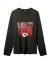 Junk Food Clothing Unisex Nfl Kansas City Chiefs Long Sleeve Henley In Black