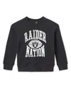 Junk Food Clothing Unisex Nfl Las Vegas Raiders Hot Route Raglan Fleece - Little Kid, Big Kid In Black