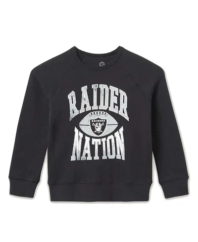Junk Food Clothing Unisex Nfl Las Vegas Raiders Hot Route Raglan Fleece - Little Kid, Big Kid In Black