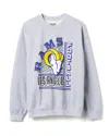 Junk Food Clothing Unisex Nfl Los Angeles Rams Backfield Crew Fleece Sweatshirt In Heather Grey
