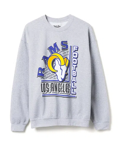 Junk Food Clothing Unisex Nfl Los Angeles Rams Backfield Crew Fleece Sweatshirt In Heather Grey