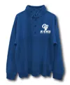 Junk Food Clothing Unisex Nfl Los Angeles Rams Mock 1/4 Button Up In Blue