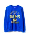 Junk Food Clothing Unisex Nfl Los Angeles Rams Property Flea Market Crew Fleece In Blue
