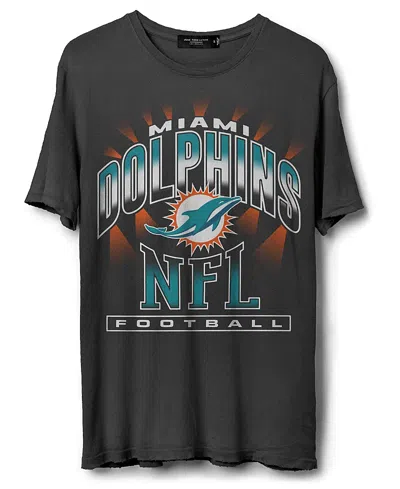 Junk Food Clothing Unisex Nfl Miami Dolphins Chrome Flea Market Tee In Black