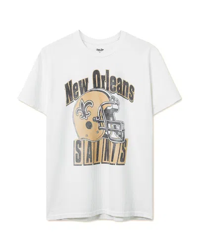 Junk Food Clothing Unisex Nfl New Orleans Saints Throwback Helmet Flea Market Tee In White