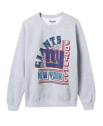 Junk Food Clothing Unisex Nfl New York Giants Backfield Crew Fleece Sweatshirts In Heather Grey