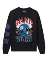 Junk Food Clothing Unisex Nfl New York Giants Glitter Helmet Flea Market Crew Fleece Sweatshirt In Black