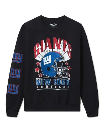 Junk Food Clothing Unisex Nfl New York Giants Glitter Helmet Flea Market Crew Fleece Sweatshirt In Black