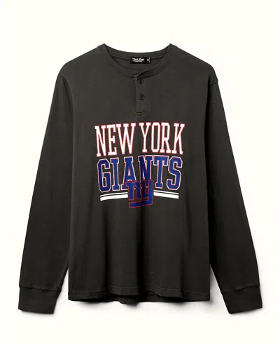 Junk Food Clothing Unisex Nfl New York Giants Long Sleeve Henley In Gray