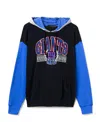 Junk Food Clothing Unisex Nfl New York Giants Tri Color Block Hoodie In Midnight/liberty/heather Grey