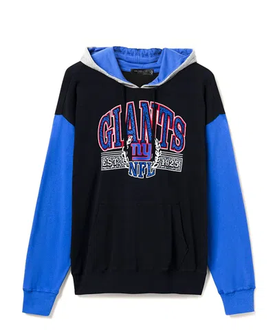 Junk Food Clothing Unisex Nfl New York Giants Tri Color Block Hoodie In Midnight/liberty/heather Grey