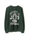 Junk Food Clothing Unisex Nfl New York Jets Backfield Flea Market Crew Fleece In Green
