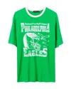Junk Food Clothing Unisex Nfl Philadelphia Eagles Oversized Ringer Tee In Kelly