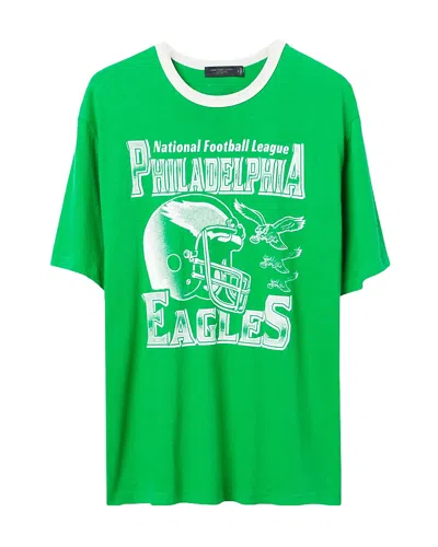 Junk Food Clothing Unisex Nfl Philadelphia Eagles Oversized Ringer Tee In Kelly