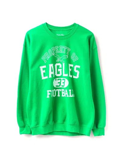 Junk Food Clothing Unisex Nfl Philadelphia Eagles Property Flea Market Crew Fleece In Green