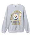 Junk Food Clothing Unisex Nfl Pittsburgh Steelers Backfield Crew Fleece Sweatshirt In Heather Grey