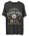 Junk Food Clothing Unisex Nfl Pittsburgh Steelers Chrome Flea Market Tee In Black
