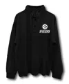 Junk Food Clothing Unisex Nfl Pittsburgh Steelers Mock 1/4 Button Up In Black