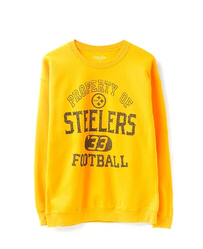 Junk Food Clothing Unisex Nfl Pittsburgh Steelers Property Flea Market Crew Fleece In Yellow