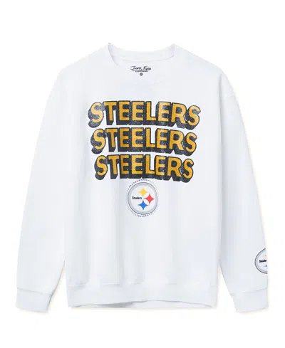 Junk Food Clothing Unisex Nfl Pittsburgh Steelers Repeat Bling Flea Market Crew Fleece In White