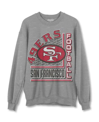 Junk Food Clothing Unisex Nfl San Francisco 49ers Backfield Crew Fleece Sweatshirt In Heather Grey