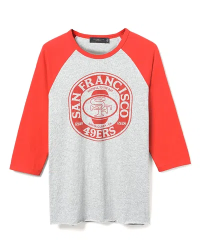 Junk Food Clothing Unisex Nfl San Francisco 49ers Elite Raglan In Heather Grey/licorice
