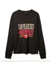 Junk Food Clothing Unisex Nfl San Francisco 49ers Long Sleeve Henley In Black