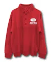 Junk Food Clothing Unisex Nfl San Francisco 49ers Mock 1/4 Button Up In Licorice