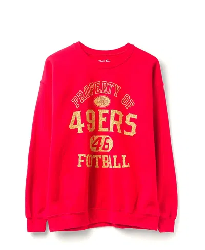 Junk Food Clothing Unisex Nfl San Francisco 49ers Property Flea Market Crew Fleece In Red
