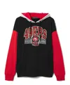 Junk Food Clothing Unisex Nfl San Francisco 49ers Tri Color Block Hoodie In Midnight/licorice/heather Grey