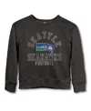 Junk Food Clothing Unisex Nfl Seattle Seahawks Flocked Raglan Crew Fleece Sweatshirt - Little Kid, Big Kid In Black