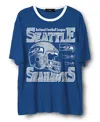 Junk Food Clothing Unisex Nfl Seattle Seahawks Oversized Ringer Tee In Liberty