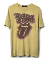 Junk Food Clothing Unisex The Rolling Stones Logo Vintage Tee In Dusty Citron