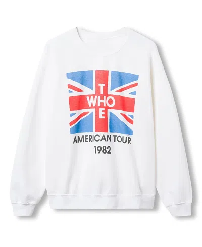 Junk Food Clothing Unisex The Who American Tour 1982 Flea Market Fleece Sweatshirts In White